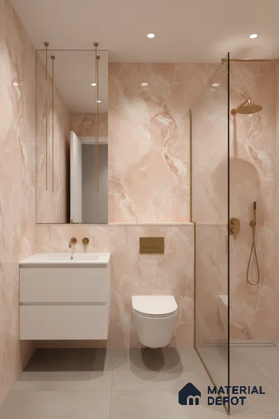 Marble Floor & Wall Tile TL 07132 Ozone Roses 4 ft x 2 ft Glossy Finish Vitrified Tile - 9 mm | 3 Random Design | Suitable For living Room, Bedroom, Bathroom (Sample)