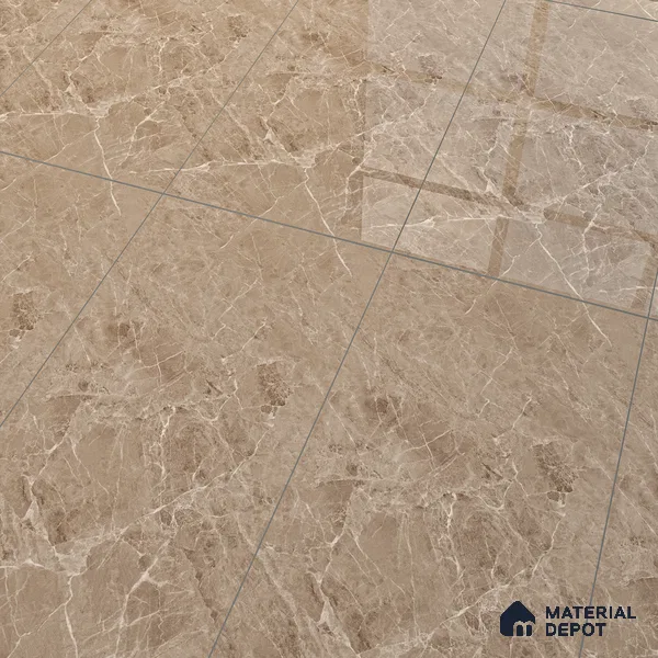 Marble Dyna Royale Wall & Floor Tile TL 07134 Taupe Beige 4 ft x 2 ft Glossy Finish Vitrified Tile - 9 mm | 3 Random Designs | Suitable For Living Room, Bedroom, Dining