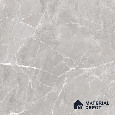 Marble Tundra Grey Wall & Floor Tile TL 07135 Light Grey 4 ft x 2 ft Glossy Finish Vitrified Tile - 9 mm | 3 Random Designs | Suitable For Living Room, Bedroom, Dining