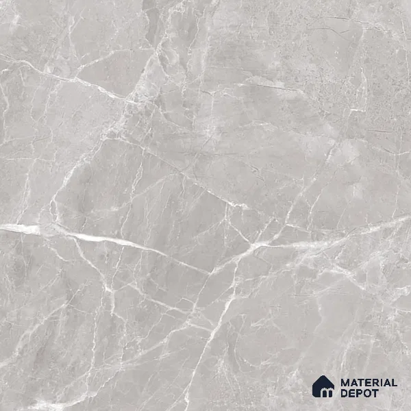Marble Tundra Grey Wall & Floor Tile TL 07135 Light Grey 4 ft x 2 ft Glossy Finish Vitrified Tile - 9 mm | 3 Random Designs | Suitable For Living Room, Bedroom, Dining