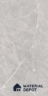 Marble Tundra Grey Wall & Floor Tile TL 07135 Light Grey 4 ft x 2 ft Glossy Finish Vitrified Tile - 9 mm | 3 Random Designs | Suitable For Living Room, Bedroom, Dining