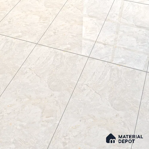Marble Look Floor & Wall Tile TL 07136 Orienta Bianco 4 ft x 2 ft Glossy Finish Vitrified Tile - 9 mm | 3 Random Design | Suitable For living Room, Bedroom, Bathroom | Random Designs