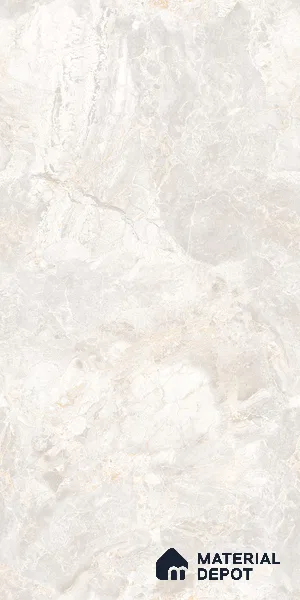 Marble Tundra Grey Wall & Floor Tile TL 07136 Light Grey 4 ft x 2 ft Glossy Finish Vitrified Tile - 9 mm | 3 Random Designs | Suitable For Living Room, Bedroom, Dining