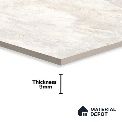 Marble Tundra Grey Wall & Floor Tile TL 07136 Light Grey 4 ft x 2 ft Glossy Finish Vitrified Tile - 9 mm | 3 Random Designs | Suitable For Living Room, Bedroom, Dining