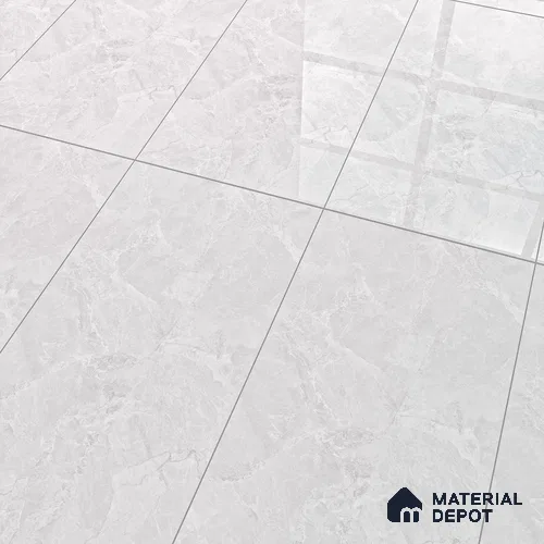 Marble Look Floor & Wall Tile TL 07137 Sumia Bianco 4 ft x 2 ft Glossy Finish Vitrified Tile - 9 mm | 4 Random Design | Suitable For living Room, Bedroom, Bathroom | Random Designs