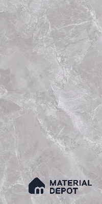 Marble Tundra Grey Wall & Floor Tile TL 07138 Light Grey 4 ft x 2 ft Glossy Finish Vitrified Tile - 9 mm | 4 Random Designs | Suitable For Living Room, Bedroom, Dining