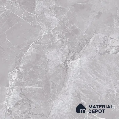 Marble Tundra Grey Wall & Floor Tile TL 07138 Light Grey 4 ft x 2 ft Glossy Finish Vitrified Tile - 9 mm | 4 Random Designs | Suitable For Living Room, Bedroom, Dining