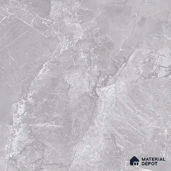Marble Tundra Grey Wall & Floor Tile TL 07138 Light Grey 4 ft x 2 ft Glossy Finish Vitrified Tile - 9 mm | 4 Random Designs | Suitable For Living Room, Bedroom, Dining