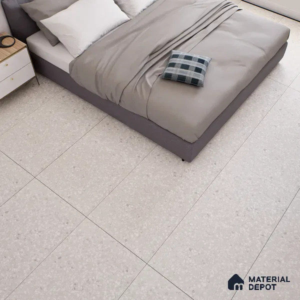 Terrazzo Floor & Wall Tile TL 07139 Arizon Bianco 4 ft x 2 ft Matte Finish Vitrified Tile - 9 mm | 4 Random Design | Suitable For living Room, Bedroom, Bathroom | Random Designs
