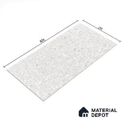Terrazzo Floor & Wall Tile TL 07139 Arizon Bianco 4 ft x 2 ft Matte Finish Vitrified Tile - 9 mm | 4 Random Design | Suitable For living Room, Bedroom, Bathroom | Random Designs