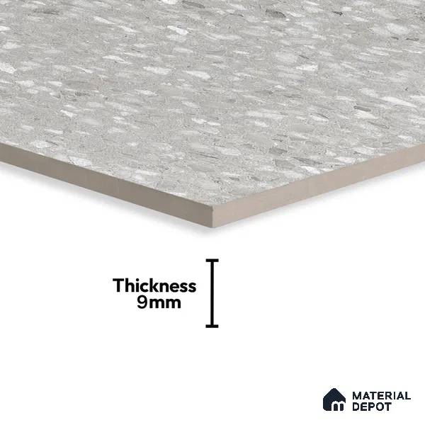 Terrazzo Floor & Wall Tile TL 07140 Arizon Grey 4 ft x 2 ft Matte Finish Vitrified Tile - 9 mm | 4 Random Design | Suitable For living Room, Bedroom, Bathroom | Random Designs