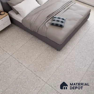 Terrazzo Floor & Wall Tile TL 07140 Arizon Grey 4 ft x 2 ft Matte Finish Vitrified Tile - 9 mm | 4 Random Design | Suitable For living Room, Bedroom, Bathroom | Random Designs