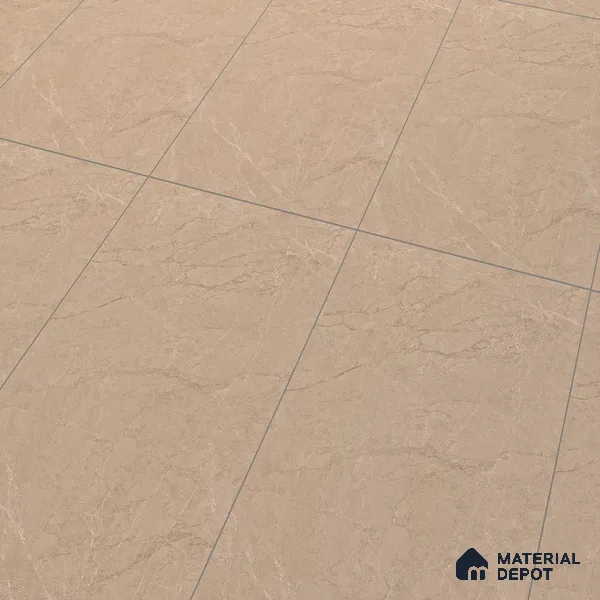 Marble Crema Marfil Wall & Floor Tile TL 07141 Taupe Beige 4 ft x 2 ft Matte Finish Vitrified Tile - 9 mm | 4 Random Designs | Suitable For Living Room, Bedroom, Kitchen