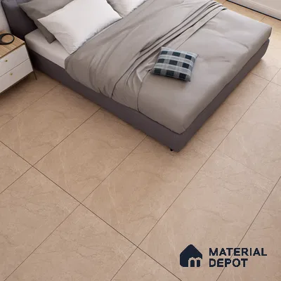 Marble Crema Marfil Wall & Floor Tile TL 07141 Taupe Beige 4 ft x 2 ft Matte Finish Vitrified Tile - 9 mm | 4 Random Designs | Suitable For Living Room, Bedroom, Kitchen