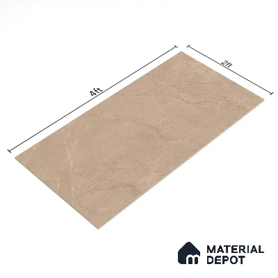Marble Crema Marfil Wall & Floor Tile TL 07141 Taupe Beige 4 ft x 2 ft Matte Finish Vitrified Tile - 9 mm | 4 Random Designs | Suitable For Living Room, Bedroom, Kitchen
