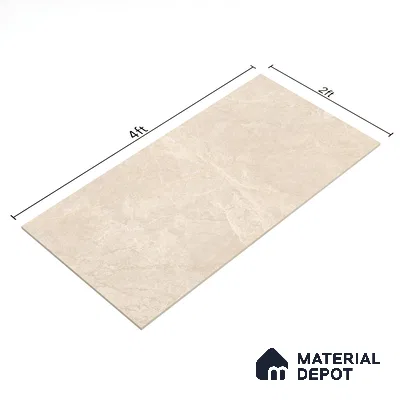 Marble Crema Marfil Wall & Floor Tile TL 07143 Sand Beige 4 ft x 2 ft Matte Finish Vitrified Tile - 9 mm | 4 Random Designs | Suitable For Living Room, Bedroom, Kitchen