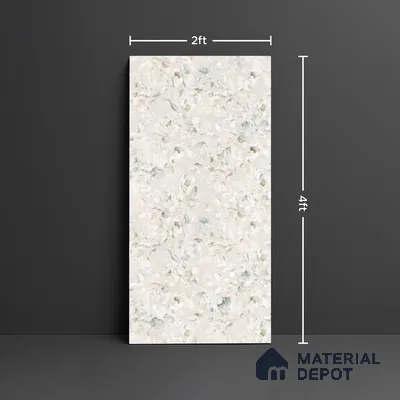 Tropical Wall Tile TL 07146 C Evolution White Decor 4 ft x 2 ft Matte Finish Vitrified Tile - 9 mm | 4 Random Design | Suitable for Bathroom, Accent/Feature Wall, Powder Room | Random Designs
