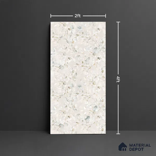 Tropical Wall Tile TL 07146 C Evolution White Decor 4 ft x 2 ft Matte Finish Vitrified Tile - 9 mm | 4 Random Design | Suitable for Bathroom, Accent/Feature Wall, Powder Room | Random Designs