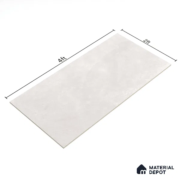 Stone Floor & Wall Tile TL 07146 Evolution White 4 ft x 2 ft Matte Finish Vitrified Tile - 9 mm | 4 Random Design | Suitable For living Room, Bedroom, Bathroom | Random Designs