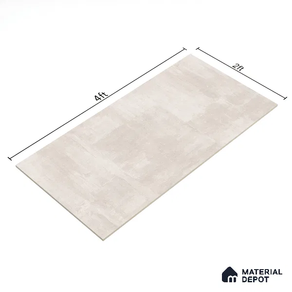 Stone Floor & Wall Tile TL 07147 Fabien Bianco 4 ft x 2 ft Matte Finish Vitrified Tile - 9 mm | 3 Random Design | Suitable For living Room, Bedroom, Bathroom | Random Designs