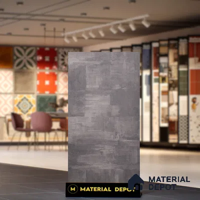 Cement Floor & Wall Tile TL 07150 Fabien Nero 4 ft x 2 ft Matte Finish Vitrified Tile - 9 mm | 3 Random Design | Suitable For living Room, Bedroom, Bathroom | Random Designs