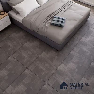 Cement Floor & Wall Tile TL 07150 Fabien Nero 4 ft x 2 ft Matte Finish Vitrified Tile - 9 mm | 3 Random Design | Suitable For living Room, Bedroom, Bathroom | Random Designs