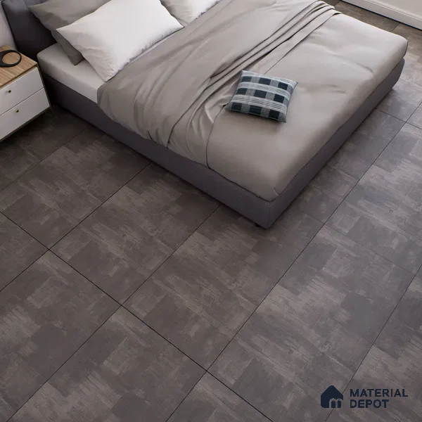 Cement Floor & Wall Tile TL 07150 Fabien Nero 4 ft x 2 ft Matte Finish Vitrified Tile - 9 mm | 3 Random Design | Suitable For living Room, Bedroom, Bathroom | Random Designs