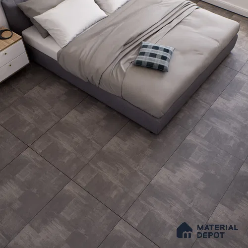 Cement Floor & Wall Tile TL 07150 Fabien Nero 4 ft x 2 ft Matte Finish Vitrified Tile - 9 mm | 3 Random Design | Suitable For living Room, Bedroom, Bathroom | Random Designs