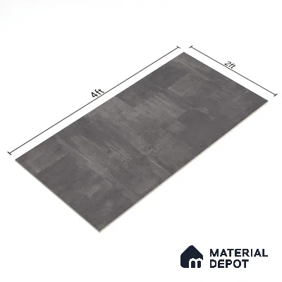 Cement Floor & Wall Tile TL 07150 Fabien Nero 4 ft x 2 ft Matte Finish Vitrified Tile - 9 mm | 3 Random Design | Suitable For living Room, Bedroom, Bathroom | Random Designs