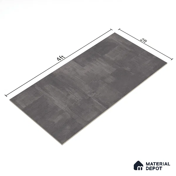 Cement Floor & Wall Tile TL 07150 Fabien Nero 4 ft x 2 ft Matte Finish Vitrified Tile - 9 mm | 3 Random Design | Suitable For living Room, Bedroom, Bathroom | Random Designs