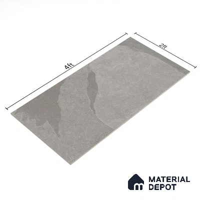 Stone Floor & Wall Tile TL 07153 Forenza Grey 4 ft x 2 ft Matte Finish Vitrified Tile - 9 mm | 4 Random Design | Suitable For living Room, Bedroom, Bathroom