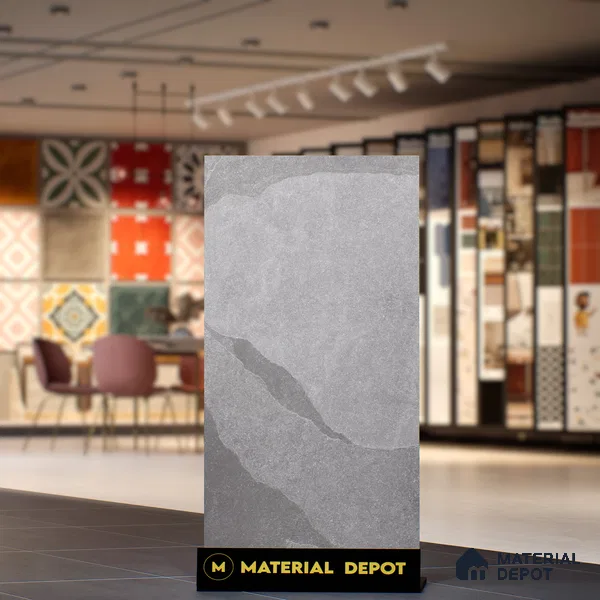 Stone Floor & Wall Tile TL 07153 Forenza Grey 4 ft x 2 ft Matte Finish Vitrified Tile - 9 mm | 4 Random Design | Suitable For living Room, Bedroom, Bathroom