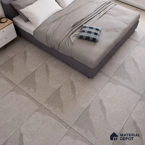 Stone Floor & Wall Tile TL 07153 Forenza Grey 4 ft x 2 ft Matte Finish Vitrified Tile - 9 mm | 4 Random Design | Suitable For living Room, Bedroom, Bathroom