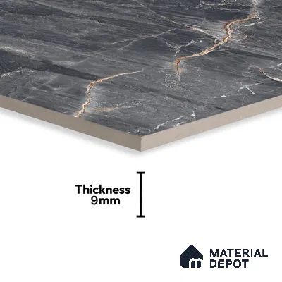 Marble Fior di Bosco Wall & Floor Tile TL 07154 Slate Grey 4 ft x 2 ft Matte Finish Vitrified Tile - 9 mm | 4 Random Designs | Suitable For Living Room, Bedroom, Kitchen