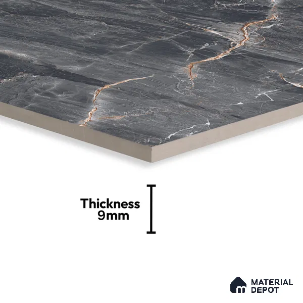 Marble Fior di Bosco Wall & Floor Tile TL 07154 Slate Grey 4 ft x 2 ft Matte Finish Vitrified Tile - 9 mm | 4 Random Designs | Suitable For Living Room, Bedroom, Kitchen
