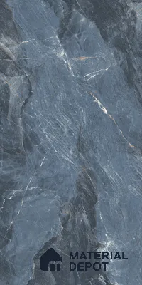 Marble Bardiglio Wall & Floor Tile TL 07155 Steel Blue 4 ft x 2 ft Matte Finish Vitrified Tile - 9 mm | 4 Random Designs | Suitable For Living Room, Bedroom, Kitchen