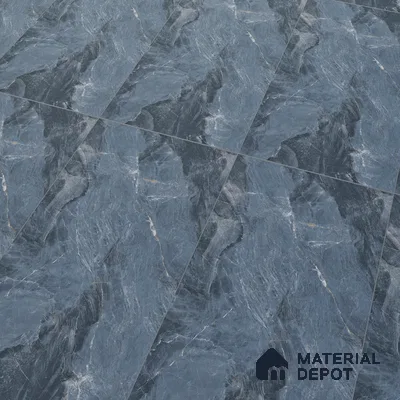 Marble Bardiglio Wall & Floor Tile TL 07155 Steel Blue 4 ft x 2 ft Matte Finish Vitrified Tile - 9 mm | 4 Random Designs | Suitable For Living Room, Bedroom, Kitchen