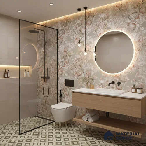 Floral Wall Tile TL 07156 Evolution Pista Decor 4 ft x 2 ft Matte Finish Vitrified Tile - 9 mm | 4 Random Design | Suitable for Bathroom, Accent/Feature Wall, Dining Area