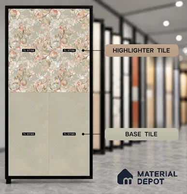 Floral Wall Tile TL 07156 Evolution Pista Decor 4 ft x 2 ft Matte Carving Finish Vitrified Tile - 9 mm | 4 Random Design | Suitable for Bathroom, Accent/Feature Wall, Dining Area