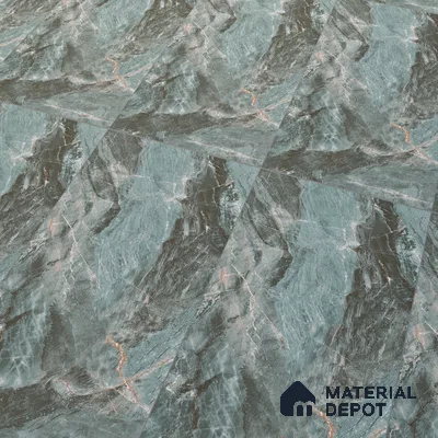 Marble Onyx Wall & Floor Tile TL 07157 Dusty Teal 4 ft x 2 ft Matte Finish Vitrified Tile - 9 mm | 4 Random Designs | Suitable For Living Room, Bedroom, Kitchen