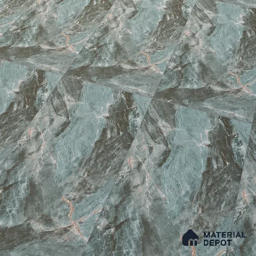 Marble Look Floor & Wall Tile TL 07157 Jerico Aqua 4 ft x 2 ft Matte Finish Vitrified Tile - 9 mm | 4 Random Design | Suitable For living Room, Bedroom, Bathroom | Random Designs