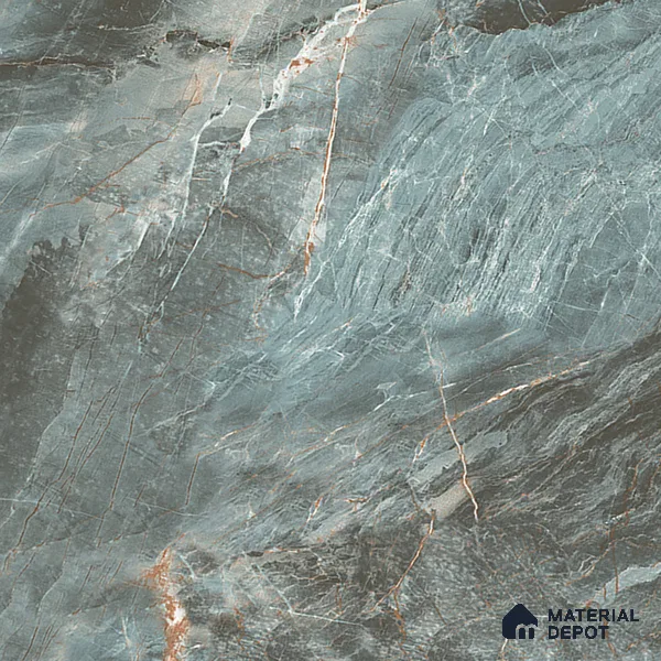 Marble Onyx Wall & Floor Tile TL 07157 Dusty Teal 4 ft x 2 ft Matte Finish Vitrified Tile - 9 mm | 4 Random Designs | Suitable For Living Room, Bedroom, Kitchen