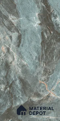 Marble Onyx Wall & Floor Tile TL 07157 Dusty Teal 4 ft x 2 ft Matte Finish Vitrified Tile - 9 mm | 4 Random Designs | Suitable For Living Room, Bedroom, Kitchen