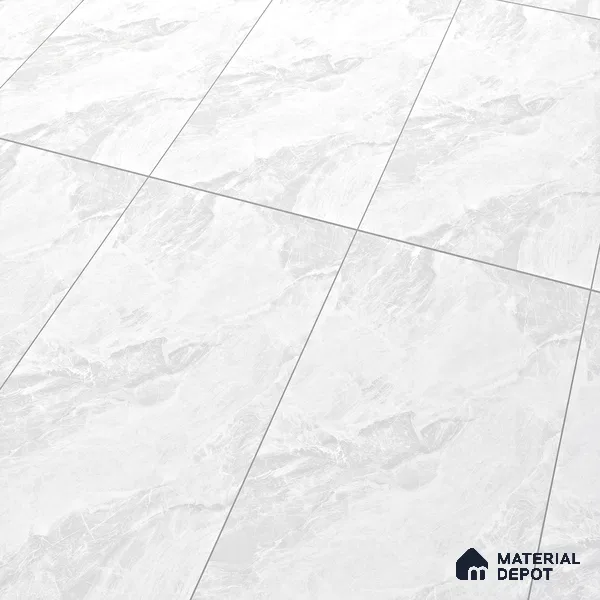 Marble Carrara Wall & Floor Tile TL 07158 Cool White 4 ft x 2 ft Matte Finish Vitrified Tile - 9 mm | 4 Random Designs | Suitable For Living Room, Bedroom, Kitchen