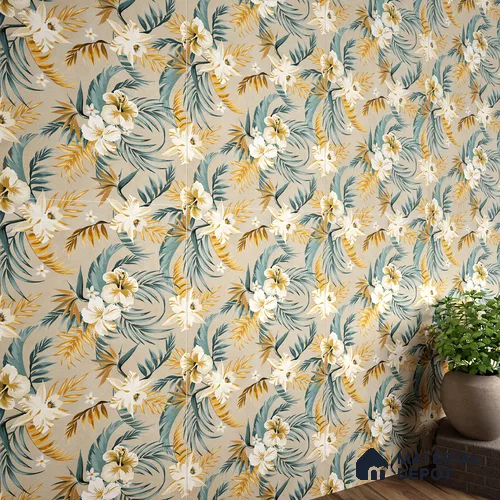 Floral Wall Tile TL 07159 Malaga Sand Decor 4 ft x 2 ft Matte Finish Vitrified Tile - 9 mm | 4 Random Design | Suitable for Bathroom, Accent/Feature Wall, Foyer