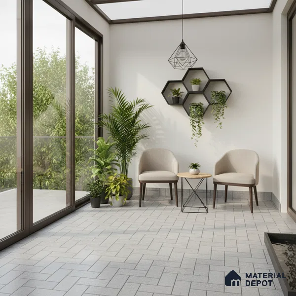 TL 07167 Stone Grey 400x400 mm Matte Finish Parking Vitrified Tile - 12 mm | Pattern Alignment May Vary | 2-3 mm Spacer is Mandatory
