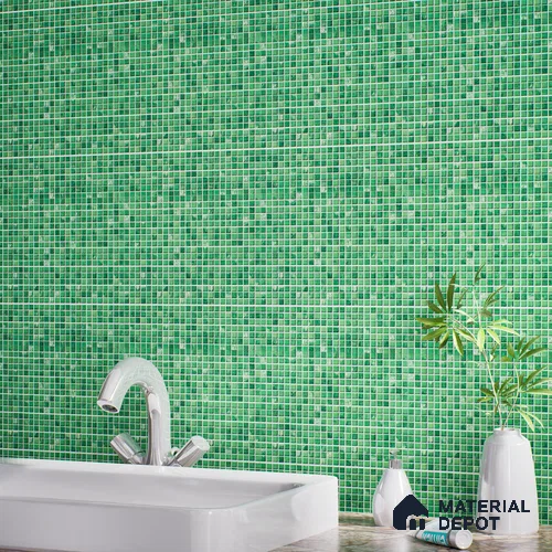 Mosaic Floor & Wall Tile TL 07168 Green 12 x 12 inch Glossy Finish Ceramic Tile - 9 mm