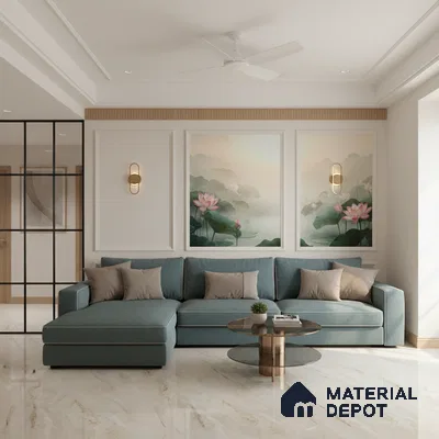 Marble Floor & Wall Tile TL 07169 C Magnetic 6 ft x 4 ft Glossy Finish Vitrified Tile - 9 mm | Suitable For living Room, Bedroom, Bathroom | Adhesive and Spacers Must be Used During Installation