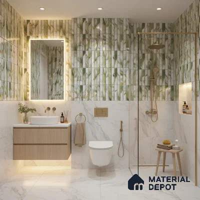 TL 07172 C Bissel Cosmo Curry 1 ft x 1 ft Glossy Finish Ceramic Tile - 10 mm | Please Expect a Slight Variation of Pattern