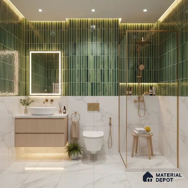 TL 07172 G Bissel Cosmo Mos 1 ft x 1 ft Glossy Finish Ceramic Tile - 10 mm | Please Expect a Slight Variation of Pattern